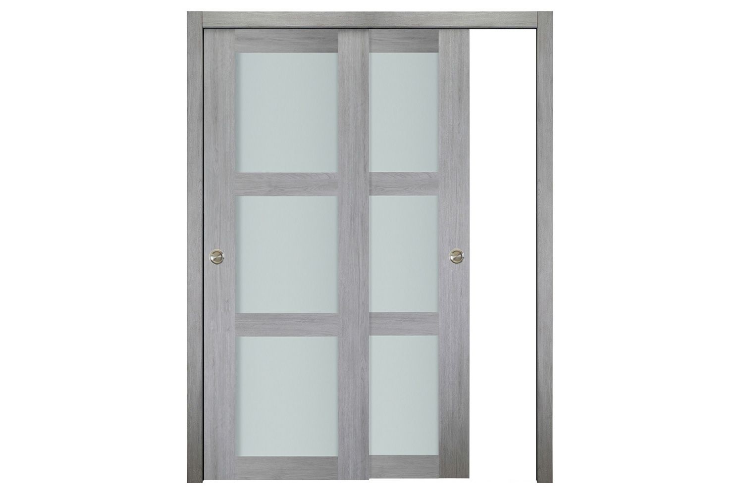 Nova Italia Vetro 3 Lite Light Grey Laminate Interior Door