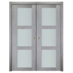 Nova Italia Vetro 3 Lite Light Grey Laminate Interior Door