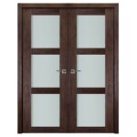 Nova Italia Vetro 3 Lite Prestige Brown Laminate Interior Door