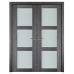 Nova Italia Vetro 3 Lite Swiss Elm Laminate Interior Door