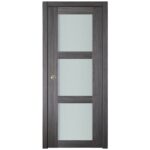 Nova Italia Vetro 3 Lite Swiss Elm Laminate Interior Door