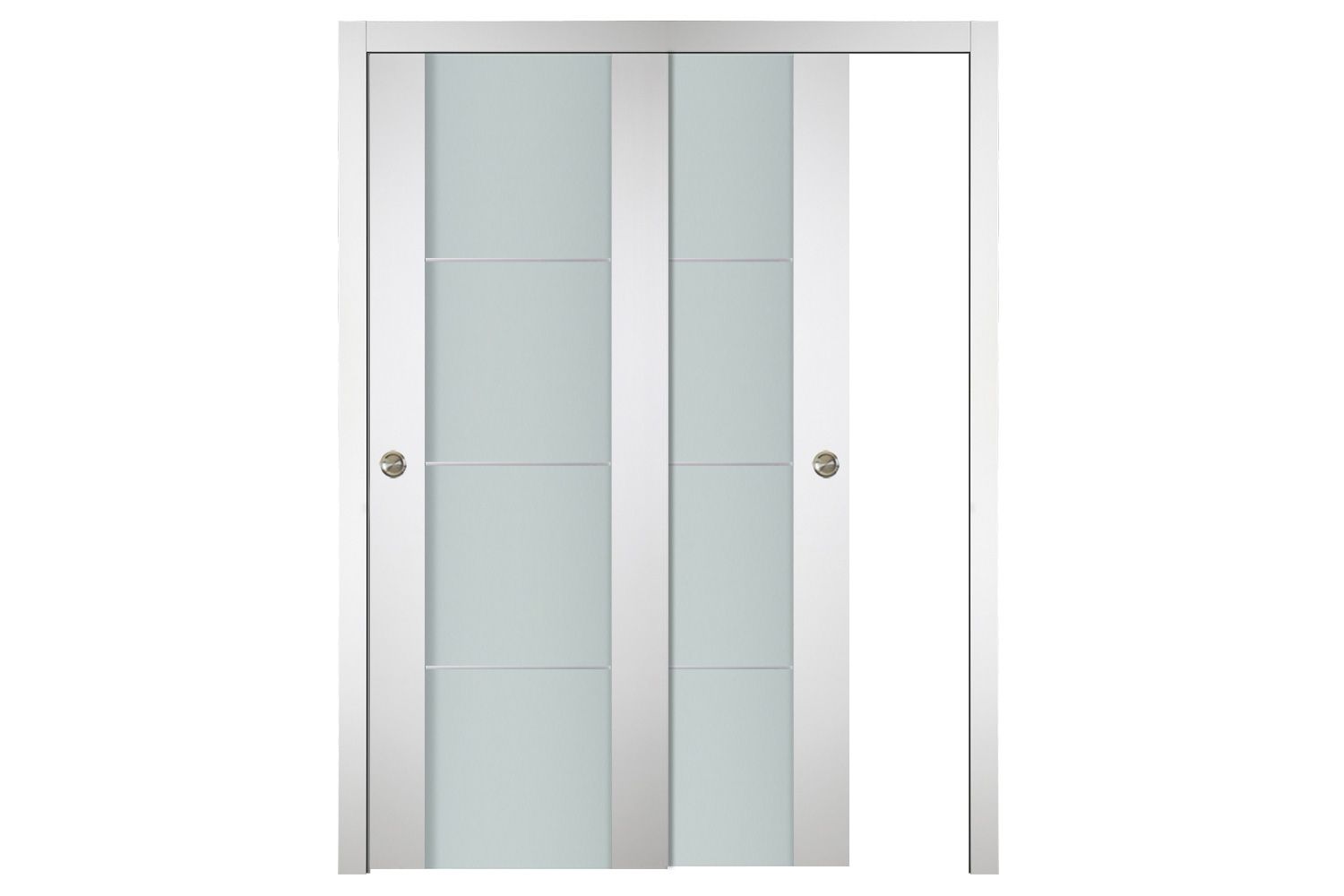 Nova Italia Vetro 3H Alaskan White Laminate Interior Door