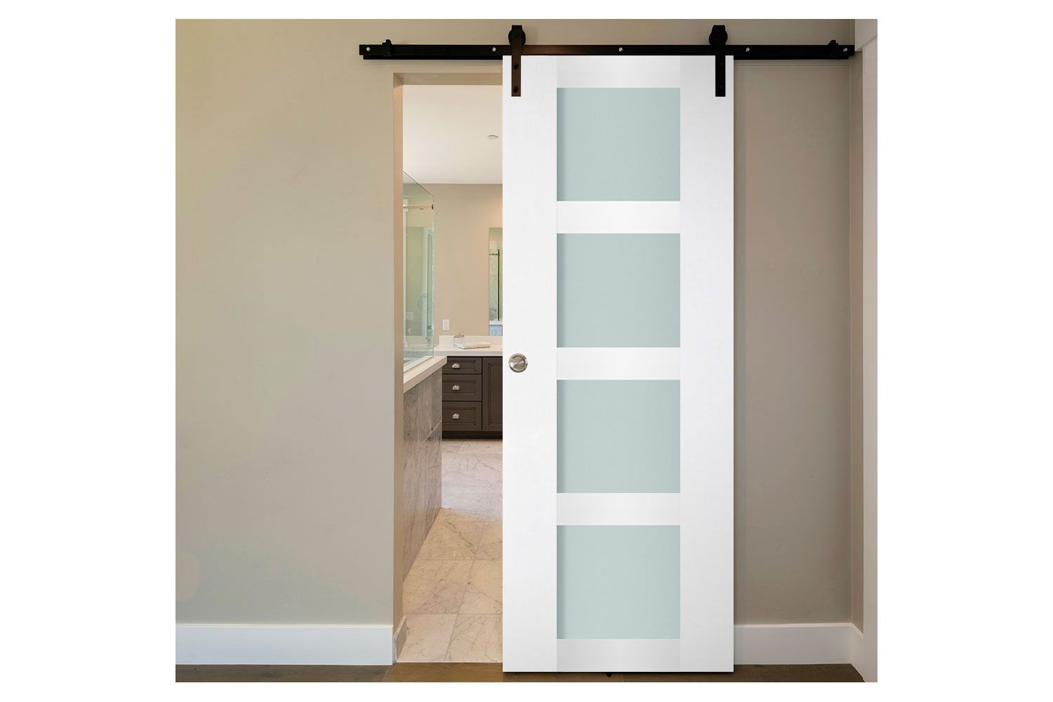 Nova Italia Vetro 4 Lite Alaskan White Laminate Interior Door