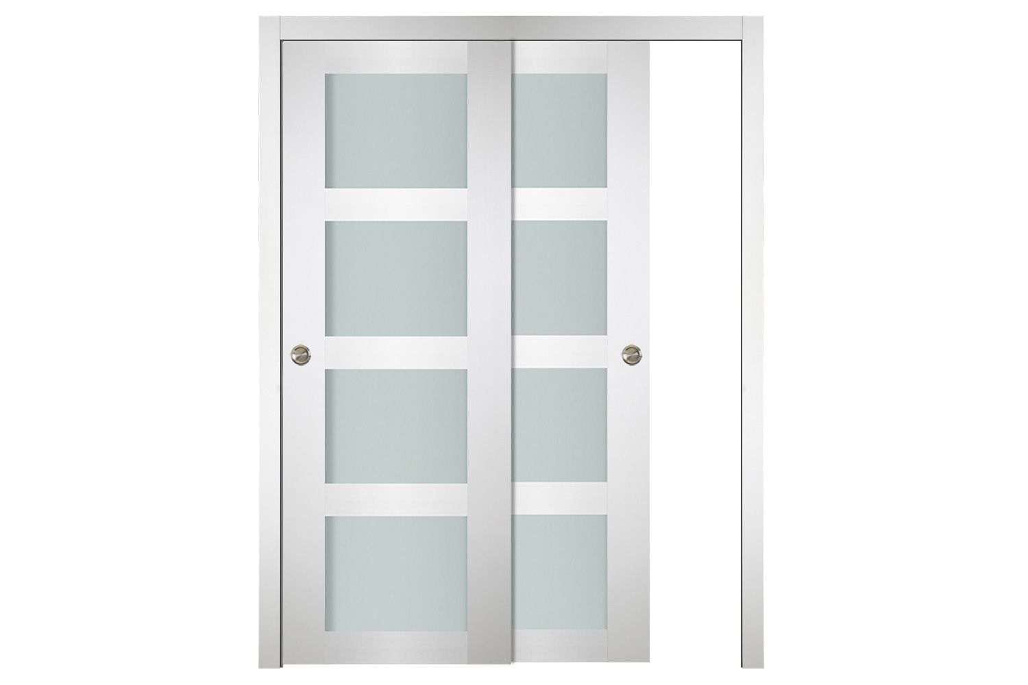 Nova Italia Vetro 4 Lite Alaskan White Laminate Interior Door