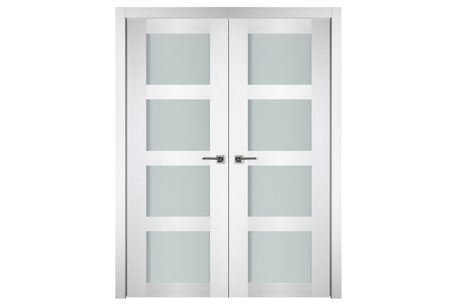 Nova Italia Vetro 4 Lite Alaskan White Laminate Interior Door