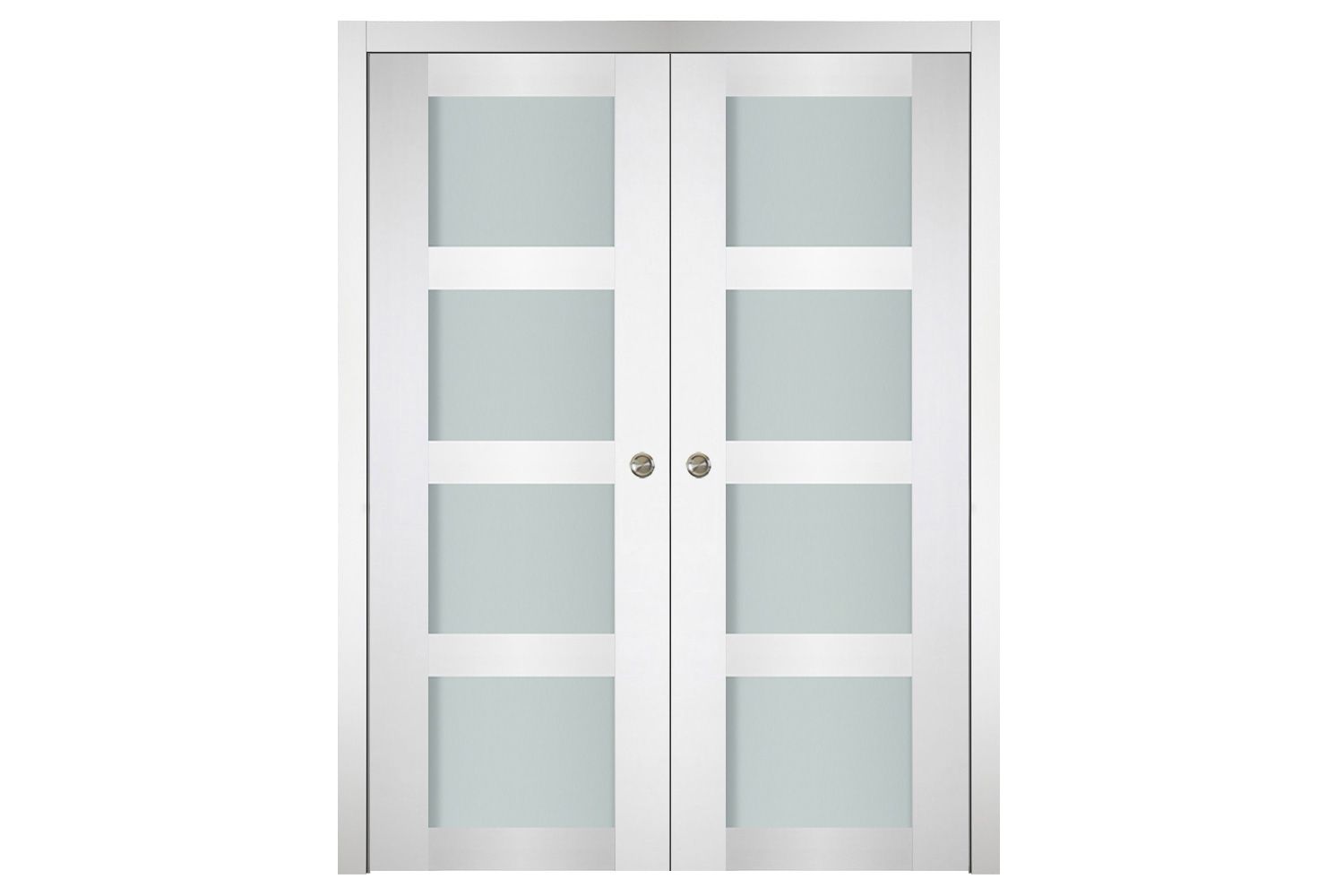 Nova Italia Vetro 4 Lite Alaskan White Laminate Interior Door