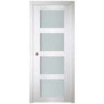 Nova Italia Vetro 4 Lite Alaskan White Laminate Interior Door