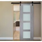 Nova Italia Vetro 4 Lite Light Grey Laminate Interior Door