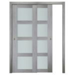 Nova Italia Vetro 4 Lite Light Grey Laminate Interior Door