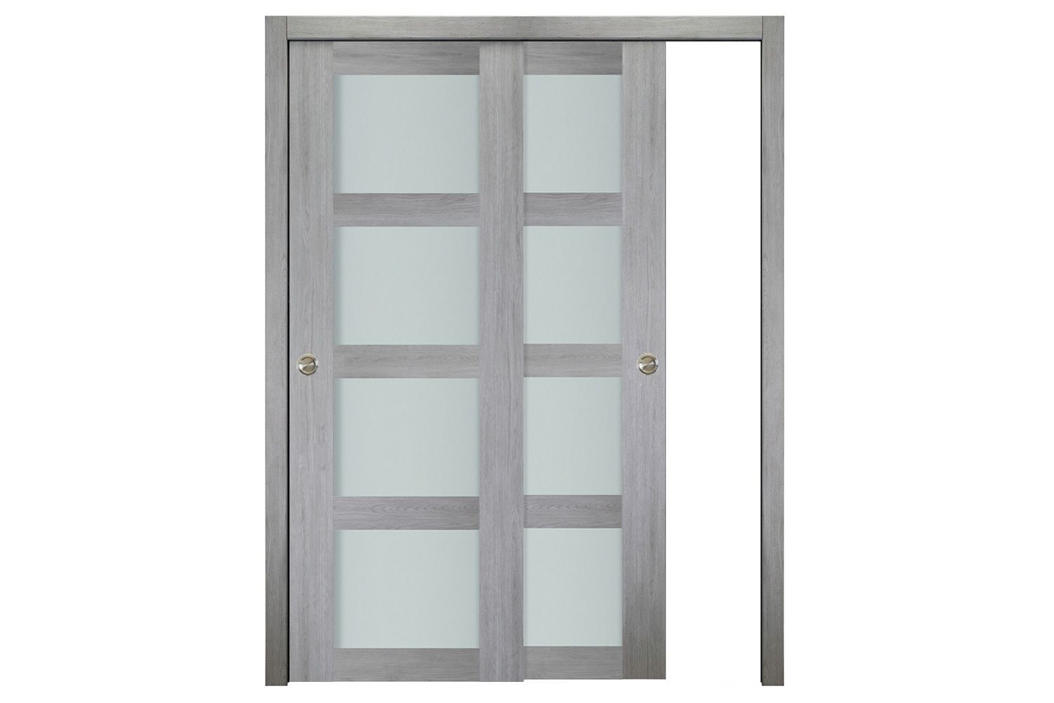 Nova Italia Vetro 4 Lite Light Grey Laminate Interior Door