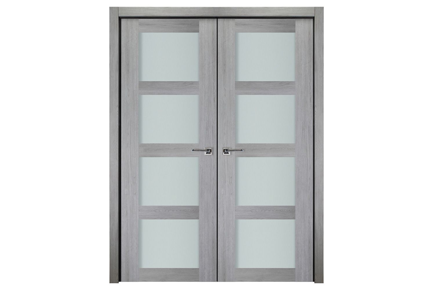 Nova Italia Vetro 4 Lite Light Grey Laminate Interior Door