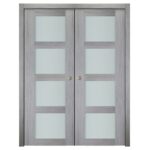 Nova Italia Vetro 4 Lite Light Grey Laminate Interior Door