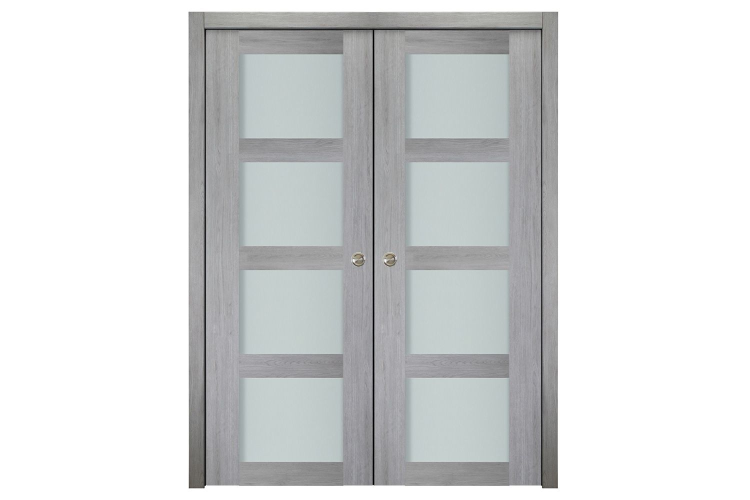 Nova Italia Vetro 4 Lite Light Grey Laminate Interior Door