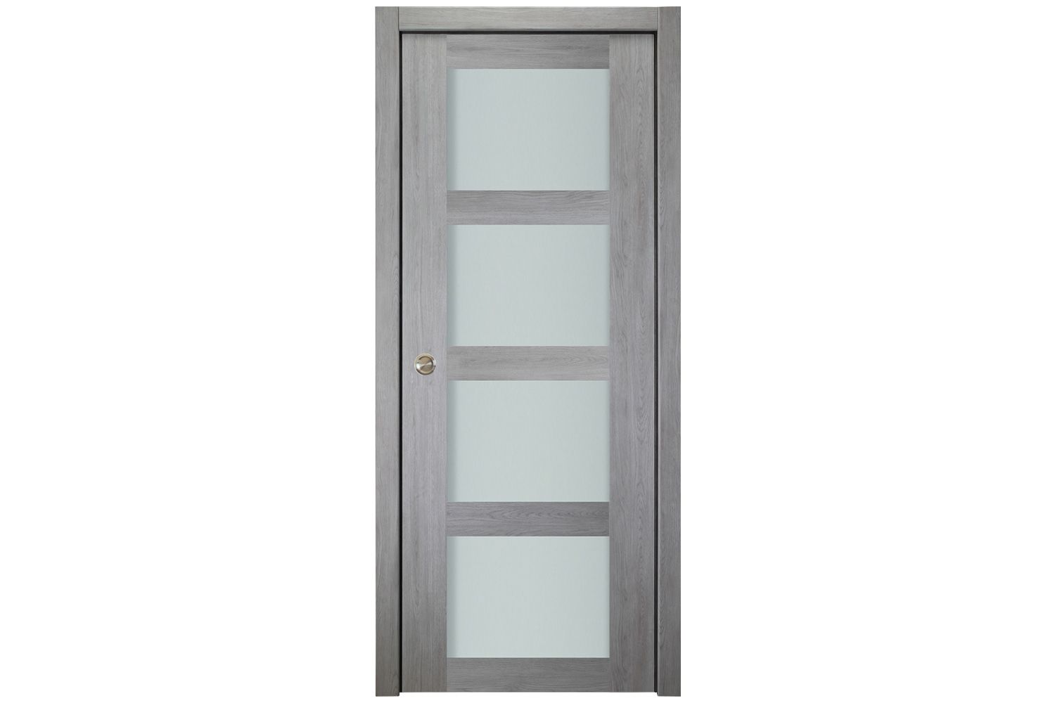 Nova Italia Vetro 4 Lite Light Grey Laminate Interior Door