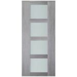 Nova Italia Vetro 4 Lite Light Grey Laminate Interior Door