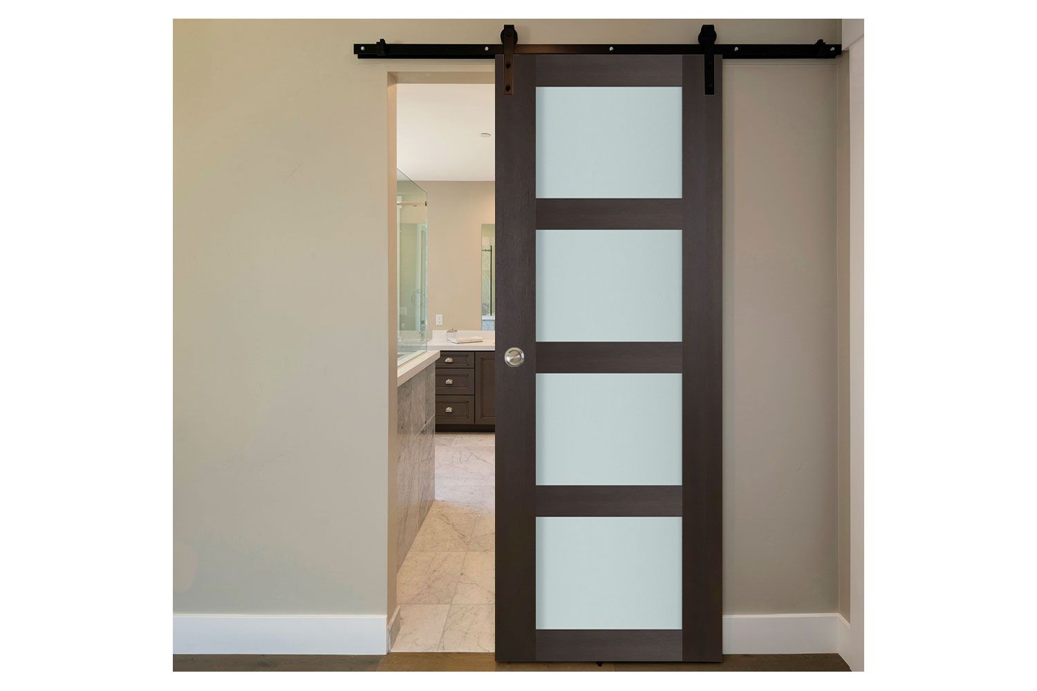 Nova Italia Vetro 4 Lite Premium Wenge Laminate Interior Door