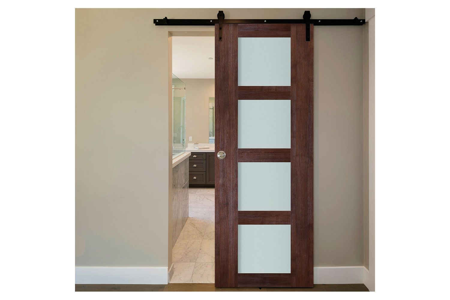 Nova Italia Vetro 4 Lite Prestige Brown Laminate Interior Door