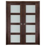 Nova Italia Vetro 4 Lite Prestige Brown Laminate Interior Door