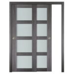 Nova Italia Vetro 4 Lite Swiss Elm Laminate Interior Door