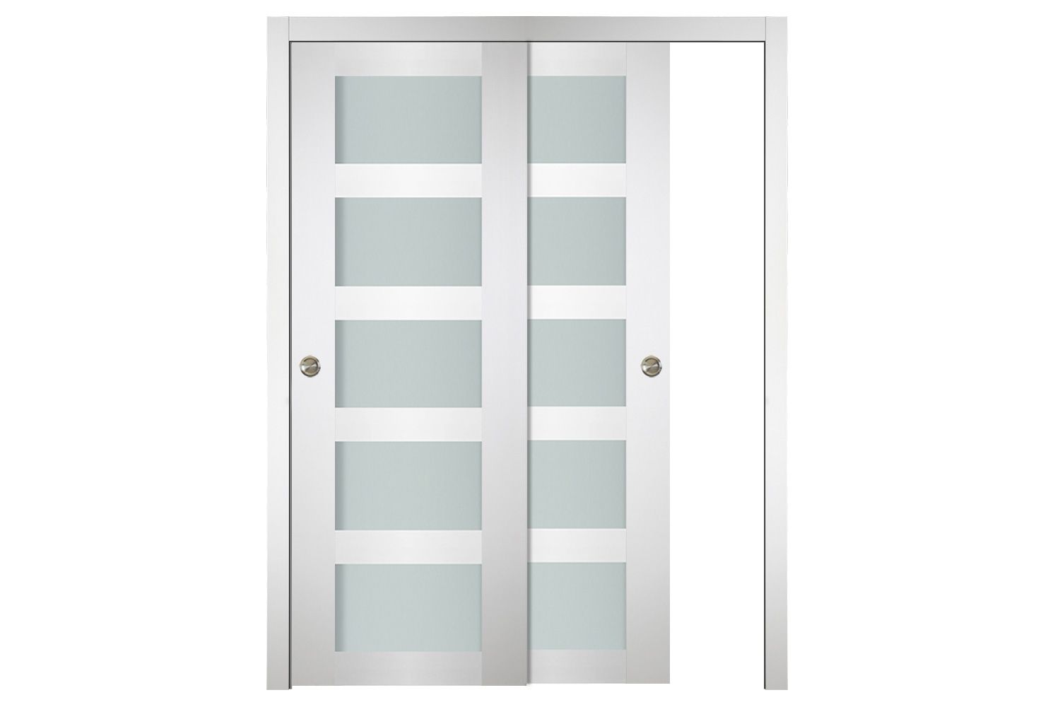 Nova Italia Vetro 5 Lite Alaskan White Laminate Interior Door