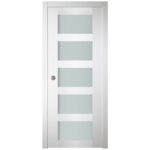 Nova Italia Vetro 5 Lite Alaskan White Laminate Interior Door