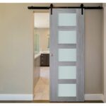 Nova Italia Vetro 5 Lite Light Grey Laminate Interior Door