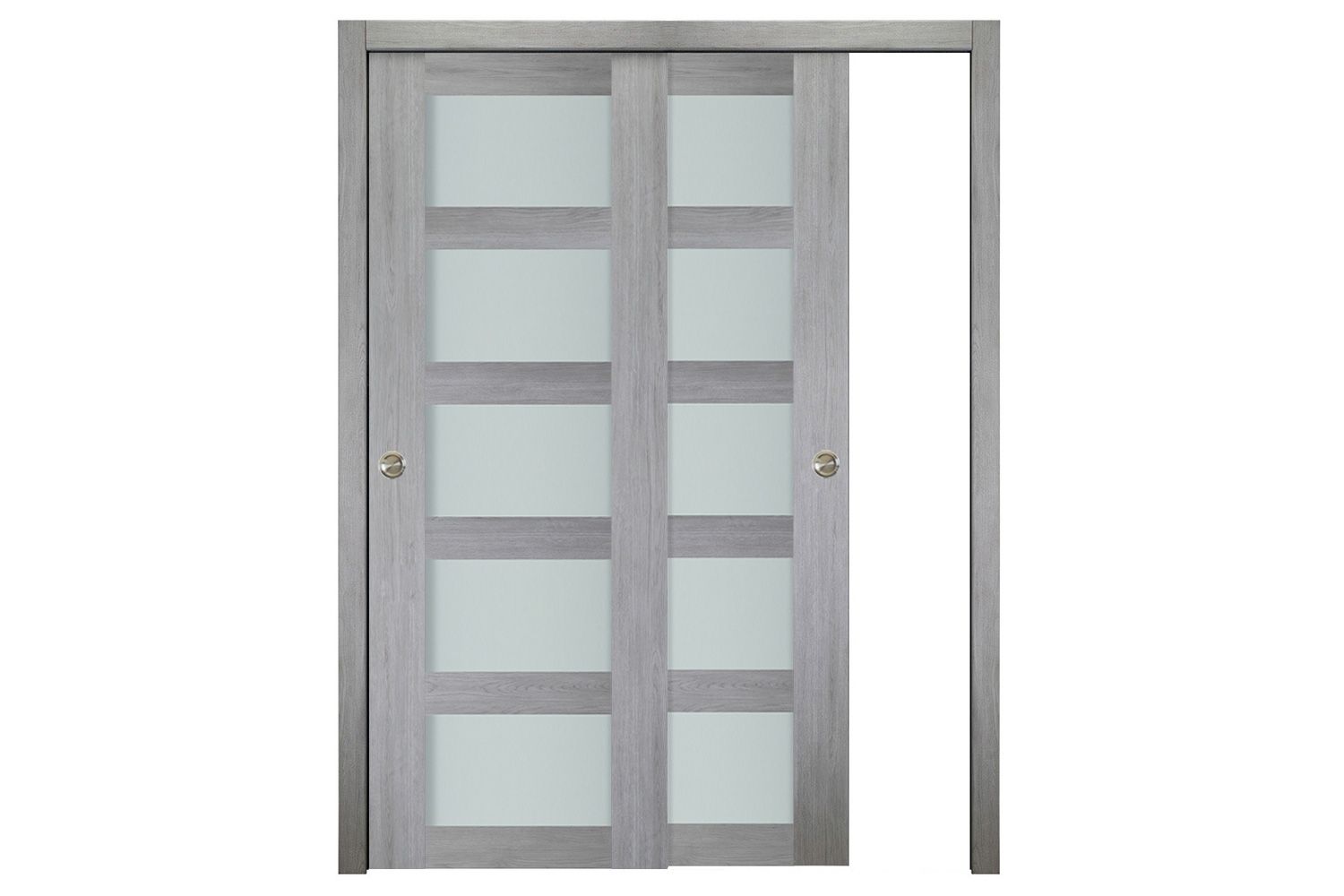 Nova Italia Vetro 5 Lite Light Grey Laminate Interior Door