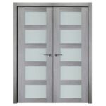 Nova Italia Vetro 5 Lite Light Grey Laminate Interior Door