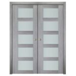 Nova Italia Vetro 5 Lite Light Grey Laminate Interior Door