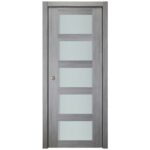 Nova Italia Vetro 5 Lite Light Grey Laminate Interior Door