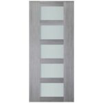 Nova Italia Vetro 5 Lite Light Grey Laminate Interior Door