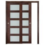 Nova Italia Vetro 5 Lite Prestige Brown Laminate Interior Door