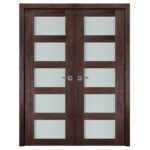 Nova Italia Vetro 5 Lite Prestige Brown Laminate Interior Door