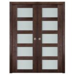 Nova Italia Vetro 5 Lite Prestige Brown Laminate Interior Door