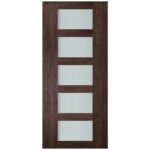 Nova Italia Vetro 5 Lite Prestige Brown Laminate Interior Door