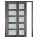 Nova Italia Vetro 5 Lite Swiss Elm Laminate Interior Door