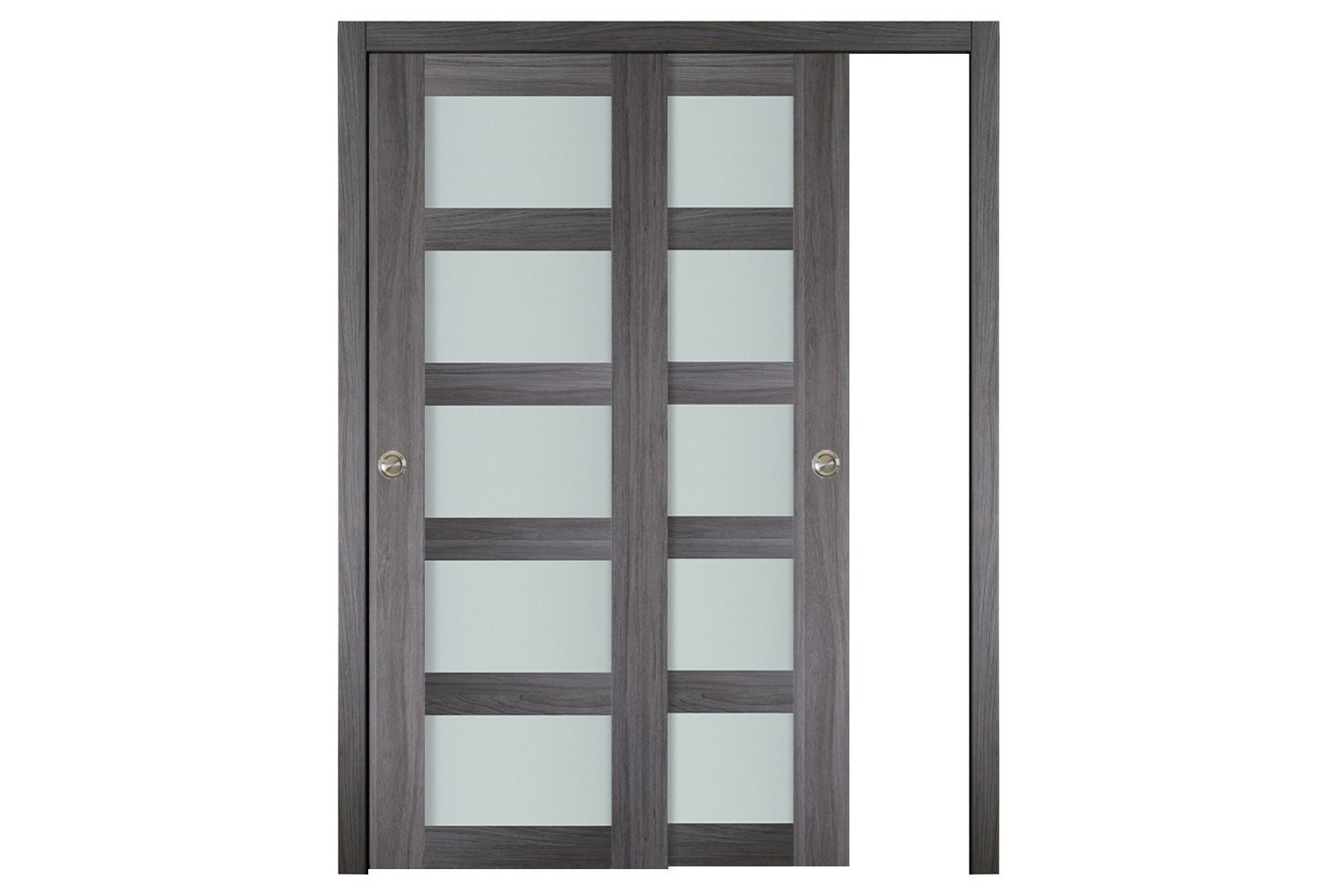 Nova Italia Vetro 5 Lite Swiss Elm Laminate Interior Door