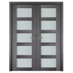 Nova Italia Vetro 5 Lite Swiss Elm Laminate Interior Door