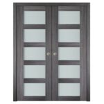 Nova Italia Vetro 5 Lite Swiss Elm Laminate Interior Door