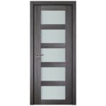 Nova Italia Vetro 5 Lite Swiss Elm Laminate Interior Door