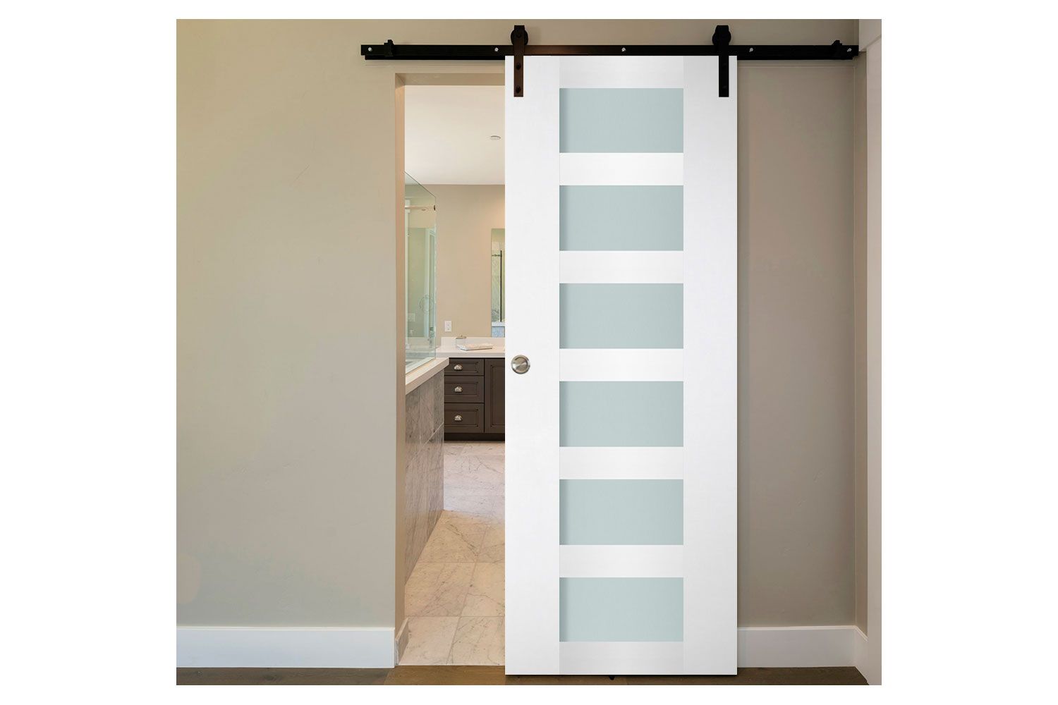 Nova Italia Vetro 6 Lite Alaskan White Laminate Interior Door