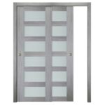 Nova Italia Vetro 6 Lite Light Grey Laminate Interior Door