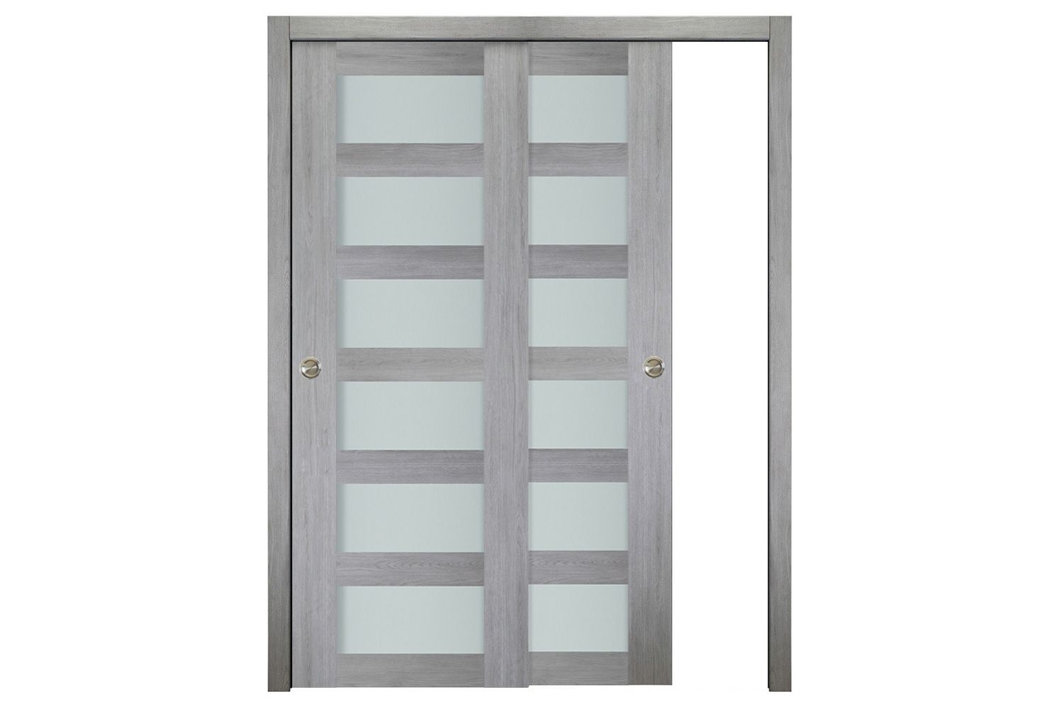 Nova Italia Vetro 6 Lite Light Grey Laminate Interior Door