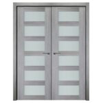 Nova Italia Vetro 6 Lite Light Grey Laminate Interior Door