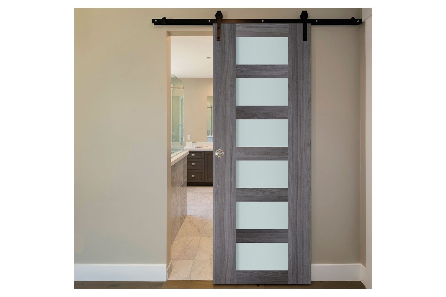 Nova Italia Vetro 6 Lite Swiss Elm Laminate Interior Door