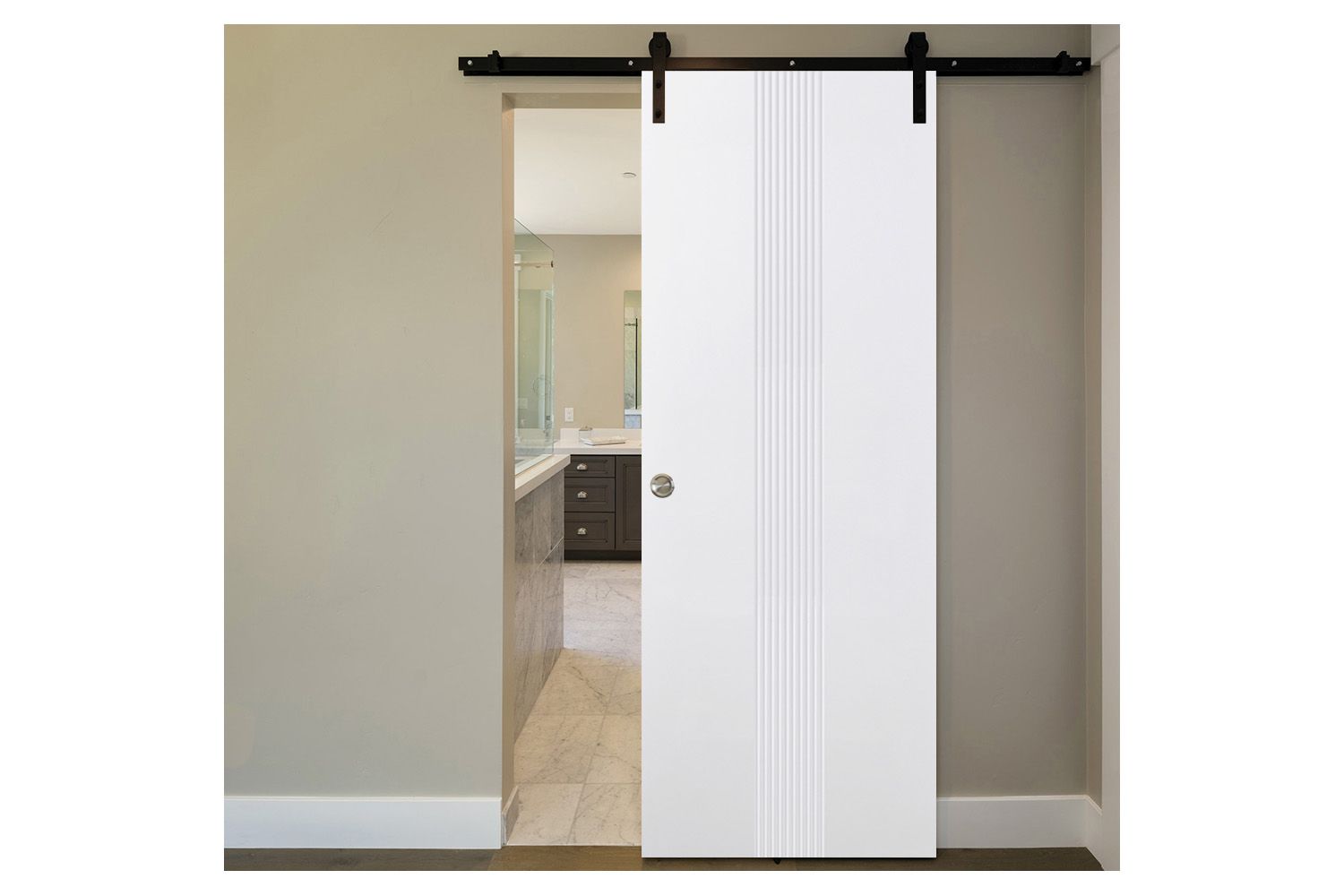 Nova M34 Soft White Laminated Modern Interior Door