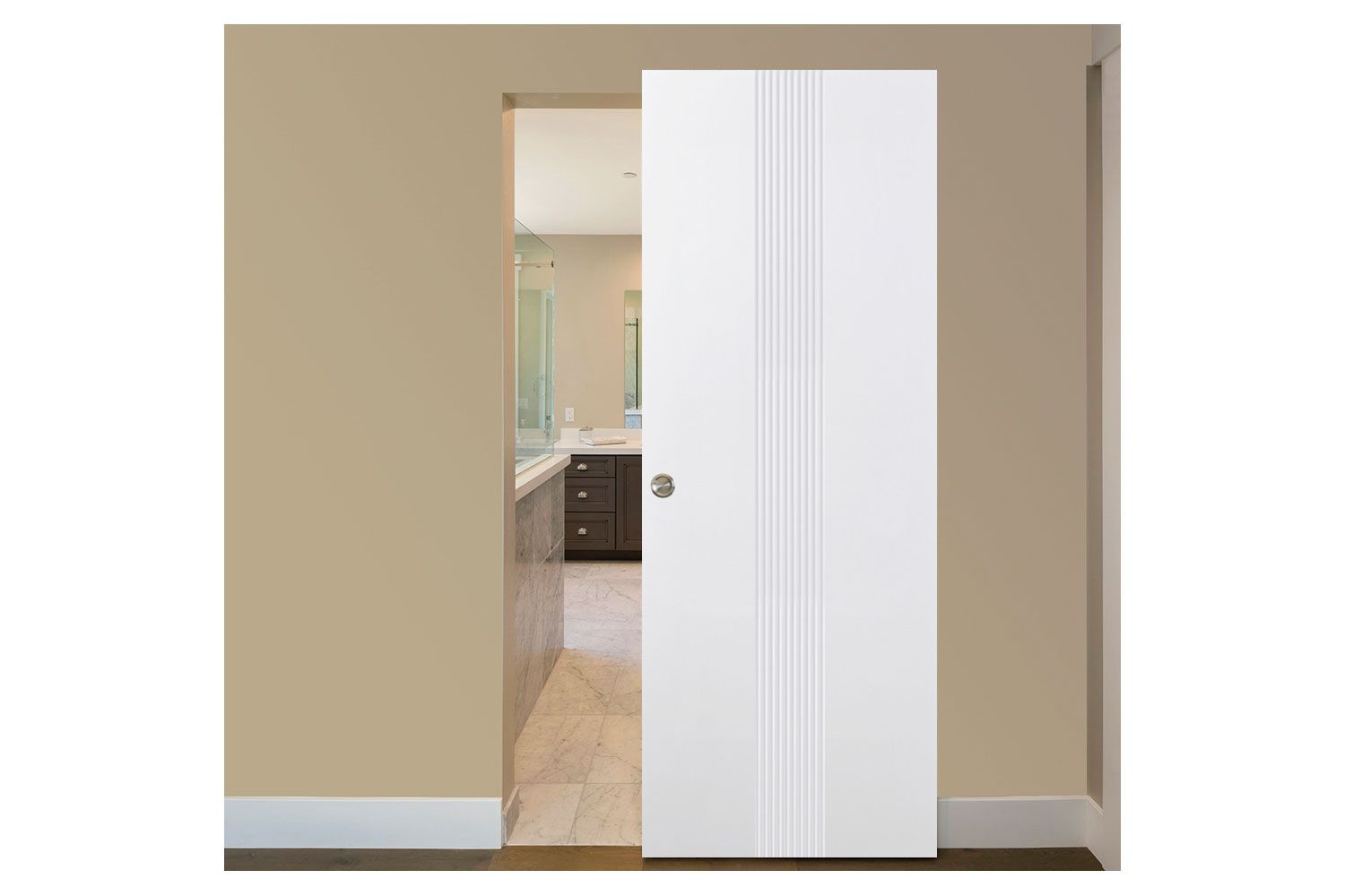 Nova M34 Soft White Laminated Modern Interior Door