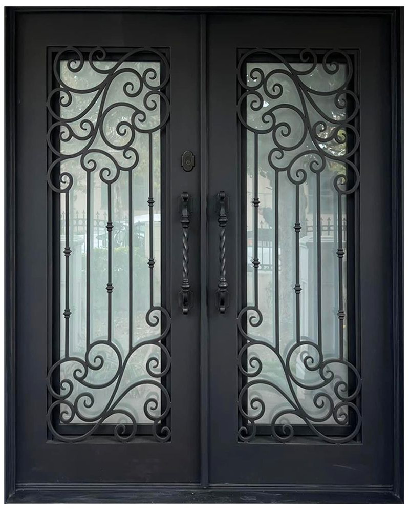 Nova Royal Series Wrought Iron Custom Exterior Door Style 058