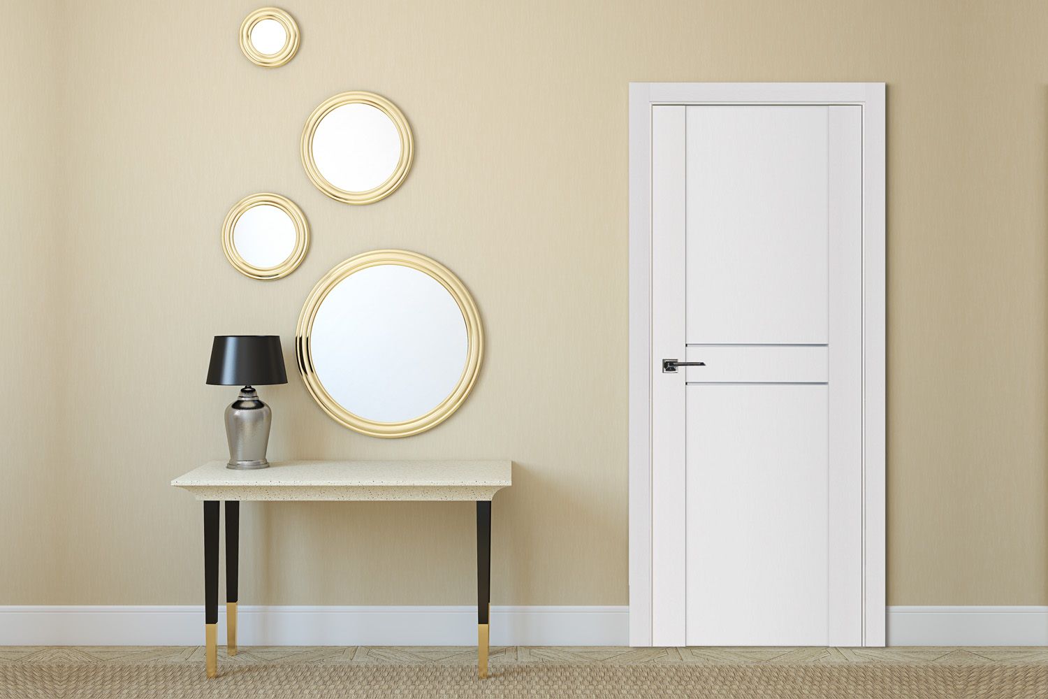 Nova Stile 003 Soft White Laminated Modern Interior Door