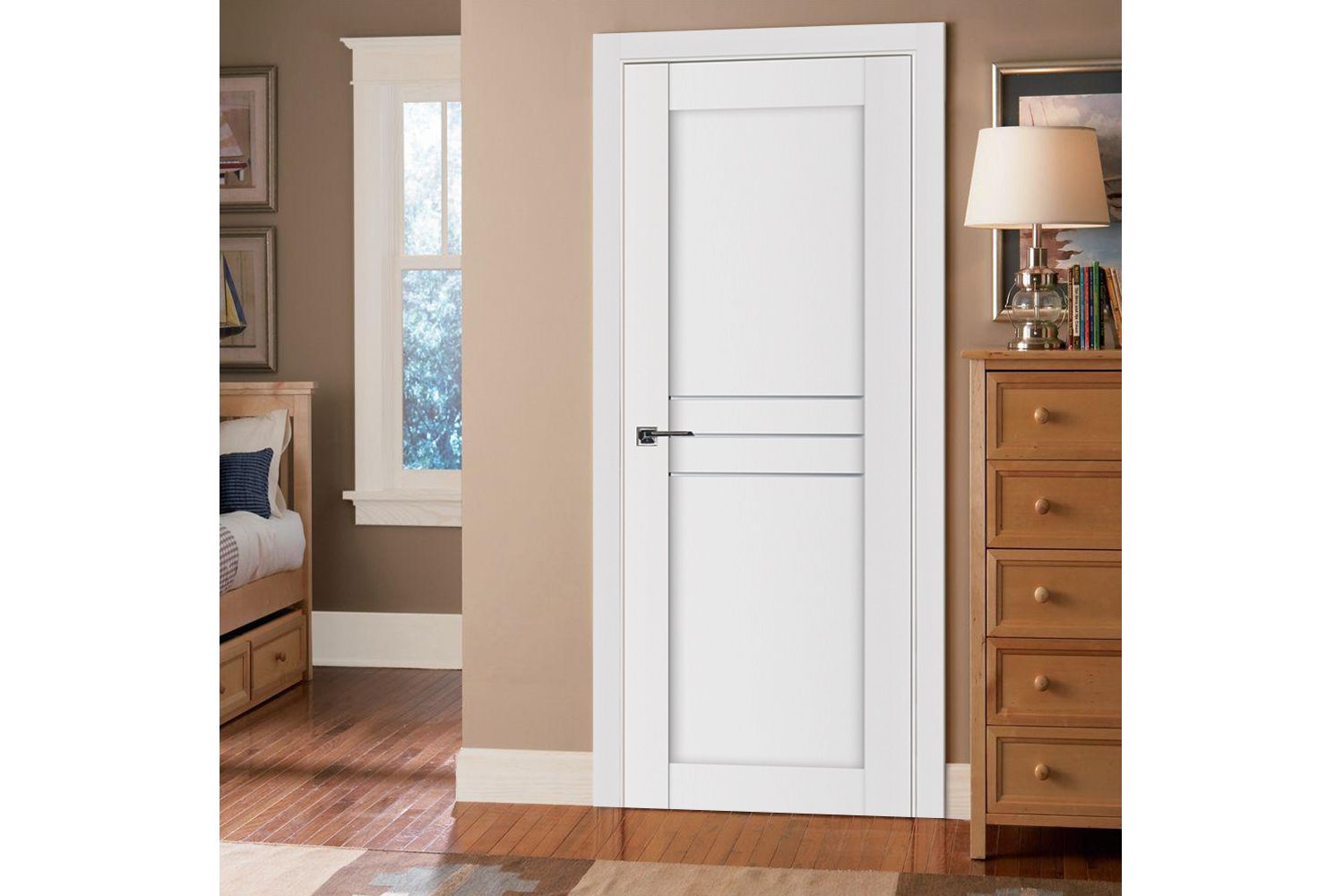 Nova Stile 051 Soft White Laminated Modern Interior Door